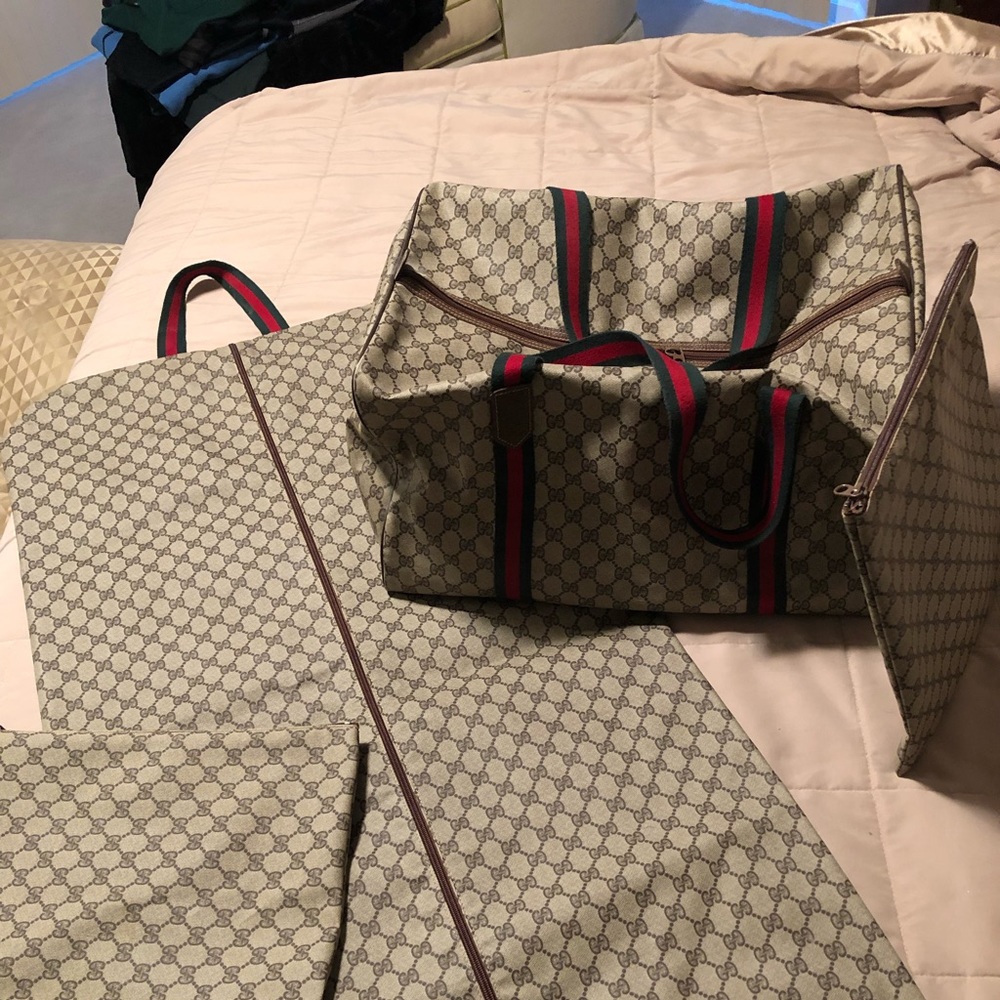 Vintage Gucci luggage-duffel bag and garment bag